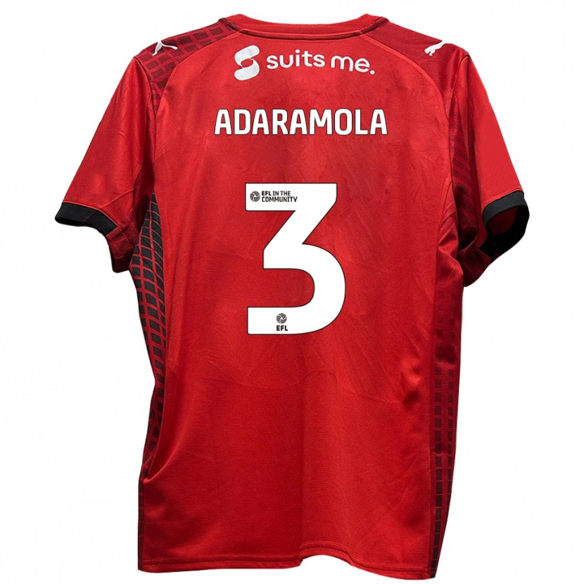 Danxen Bambino Maglia Tayo Adaramola #3 Rosso Nero Kit Gara Home 2025/26 Maglietta