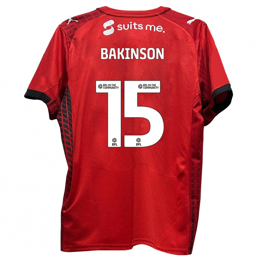 Danxen Bambino Maglia Tyreeq Bakinson #15 Rosso Nero Kit Gara Home 2025/26 Maglietta