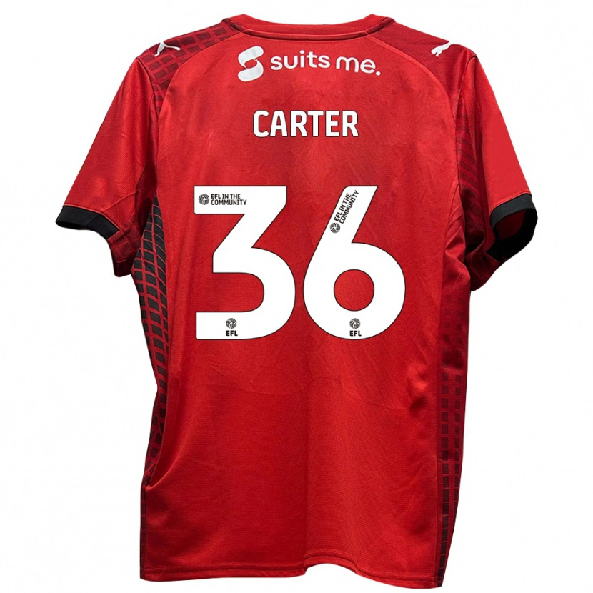 Danxen Bambino Maglia Dan Carter #36 Rosso Nero Kit Gara Home 2025/26 Maglietta