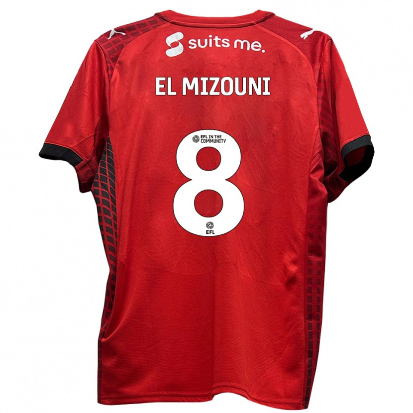 Danxen Bambino Maglia Idris El Mizouni #8 Rosso Nero Kit Gara Home 2025/26 Maglietta