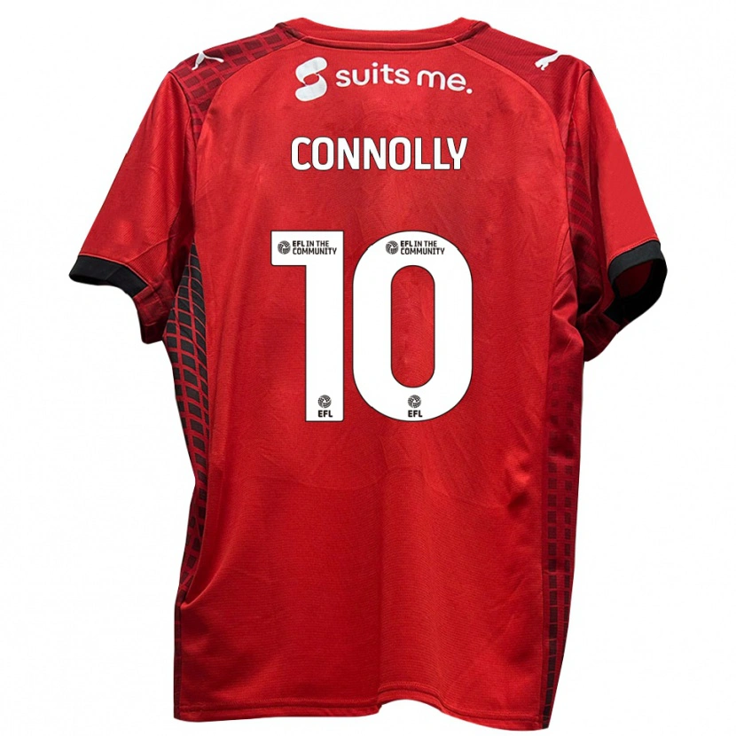 Danxen Bambino Maglia Aaron Connolly #10 Rosso Nero Kit Gara Home 2025/26 Maglietta