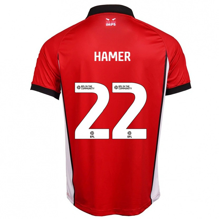 Danxen Bambino Maglia Tom Hamer #22 Rosso Bianco Kit Gara Home 2025/26 Maglietta