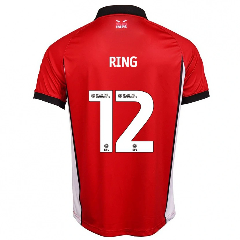Danxen Bambino Maglia Erik Ring #12 Rosso Bianco Kit Gara Home 2025/26 Maglietta