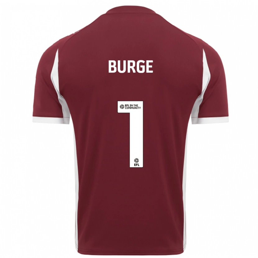 Danxen Bambino Maglia Lee Burge #1 Bordeaux Bianco Kit Gara Home 2025/26 Maglietta