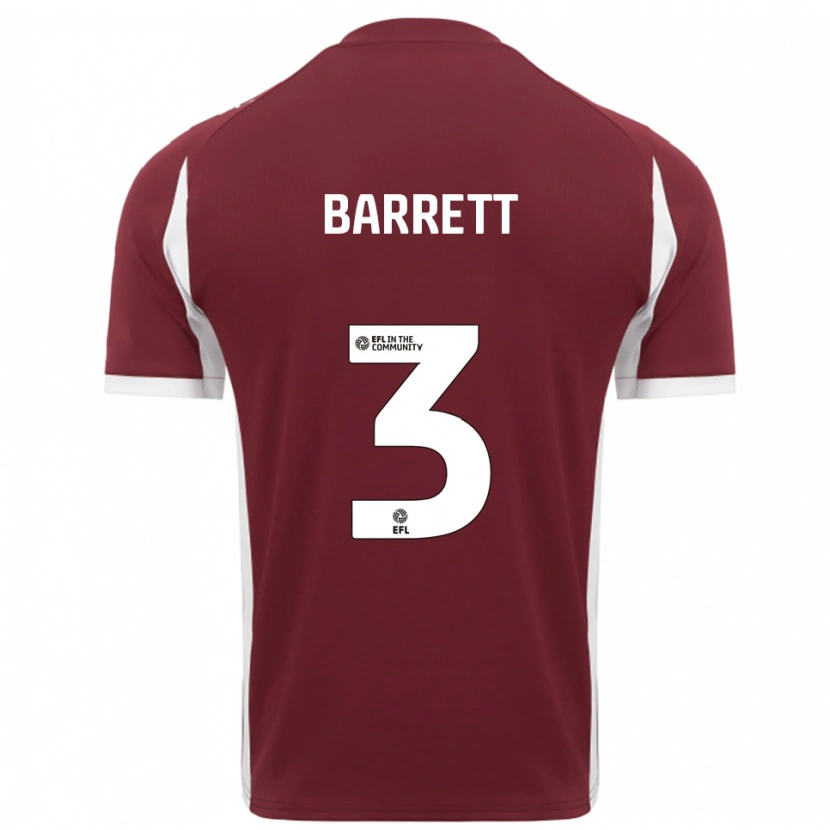 Danxen Bambino Maglia Victoria Barrett #3 Bordeaux Bianco Kit Gara Home 2025/26 Maglietta