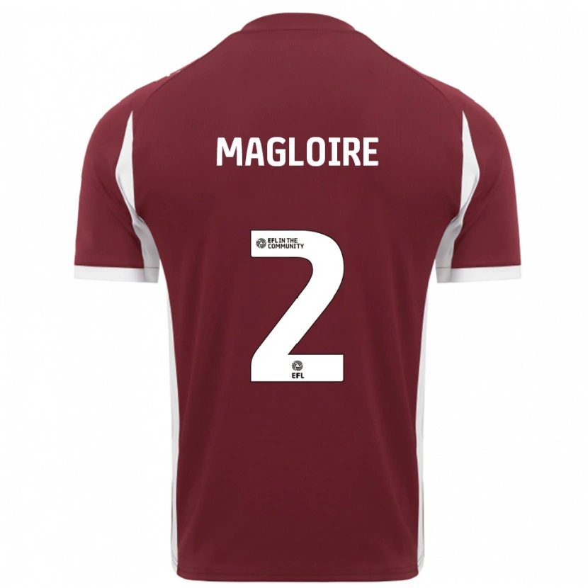 Danxen Bambino Maglia Tyler Magloire #2 Bordeaux Bianco Kit Gara Home 2025/26 Maglietta
