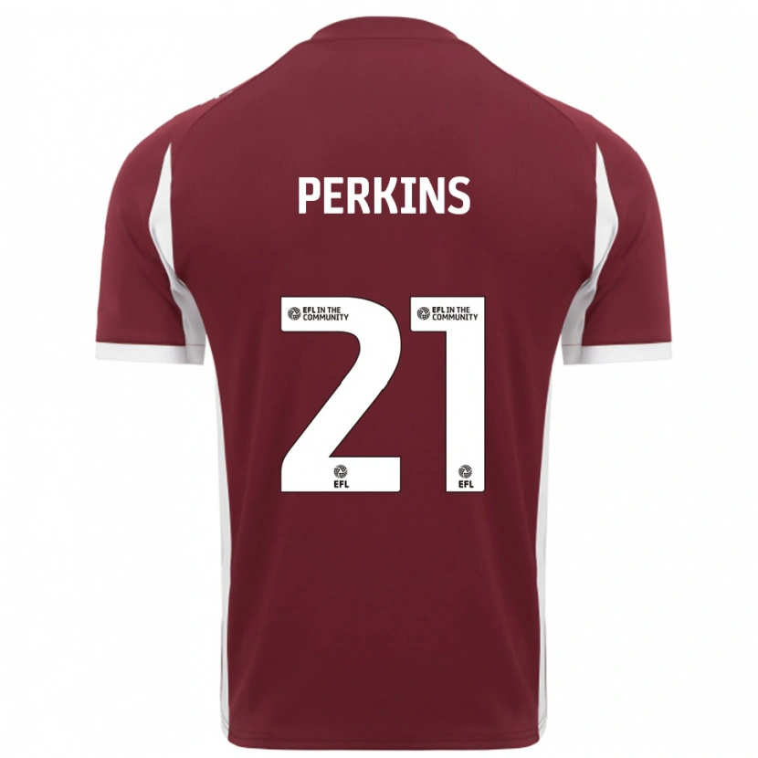 Danxen Bambino Maglia Jack Perkins #21 Bordeaux Bianco Kit Gara Home 2025/26 Maglietta