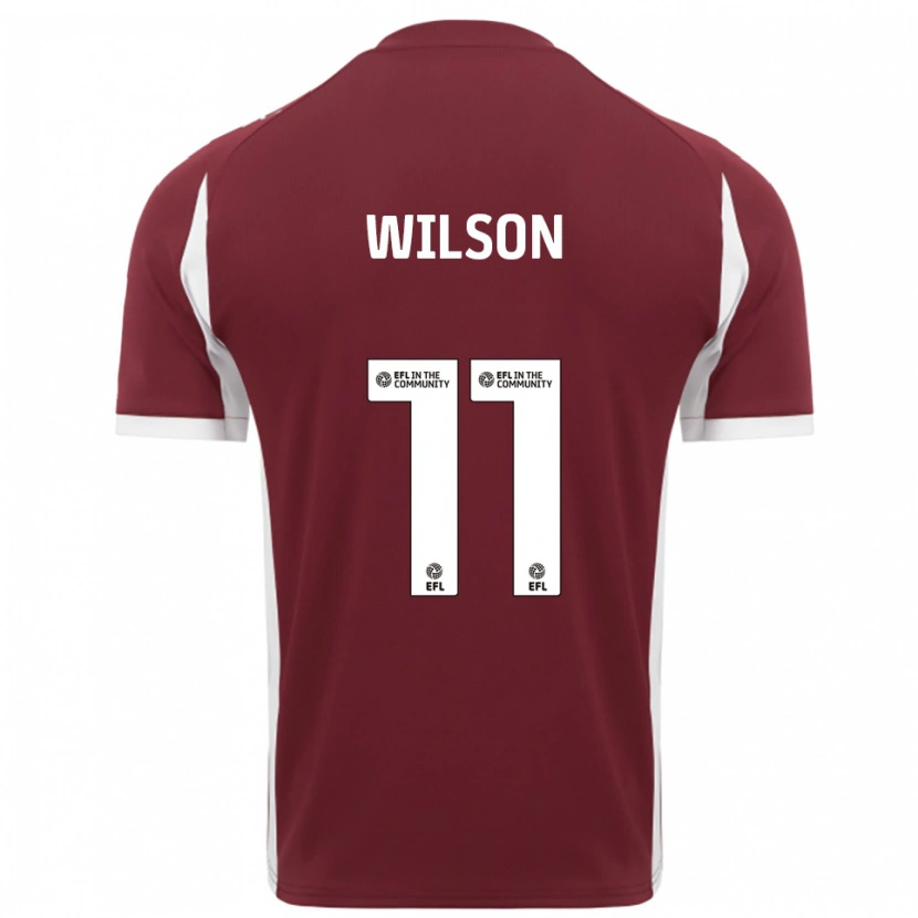 Danxen Bambino Maglia James Wilson #11 Bordeaux Bianco Kit Gara Home 2025/26 Maglietta