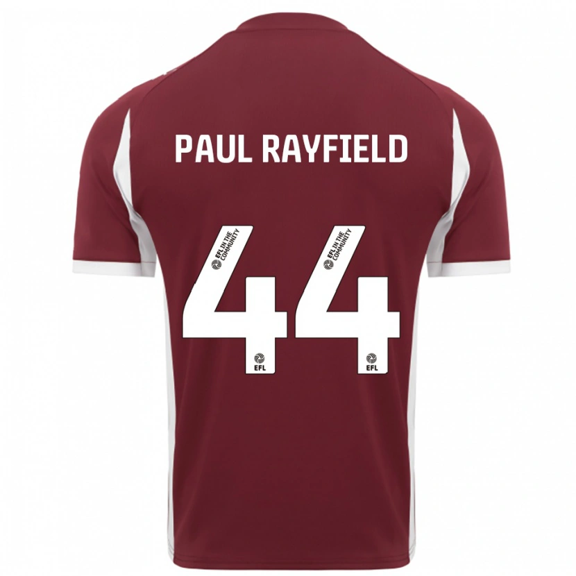 Danxen Bambino Maglia Josh Paul Rayfield #44 Bordeaux Bianco Kit Gara Home 2025/26 Maglietta