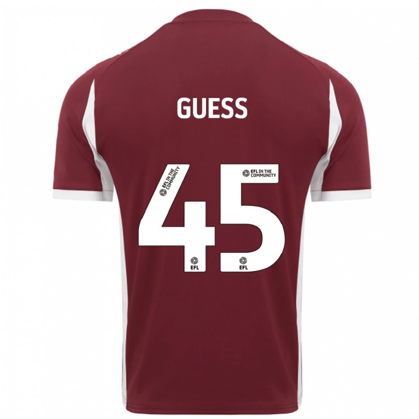 Danxen Bambino Maglia Harry Guess #45 Bordeaux Bianco Kit Gara Home 2025/26 Maglietta