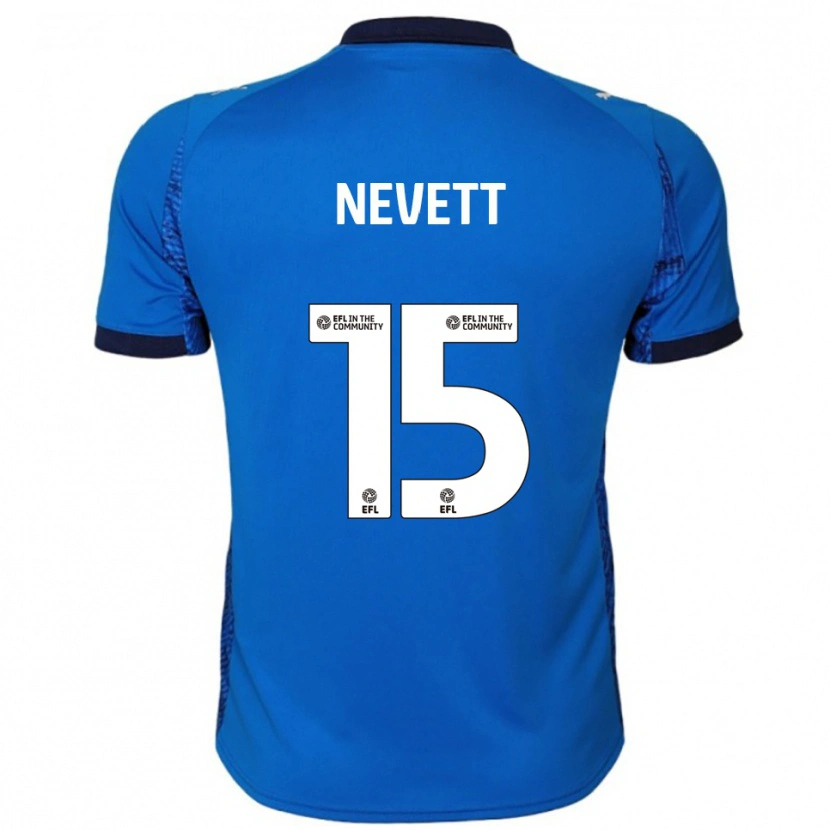 Danxen Bambino Maglia George Nevett #15 Blu Bianco Kit Gara Home 2025/26 Maglietta