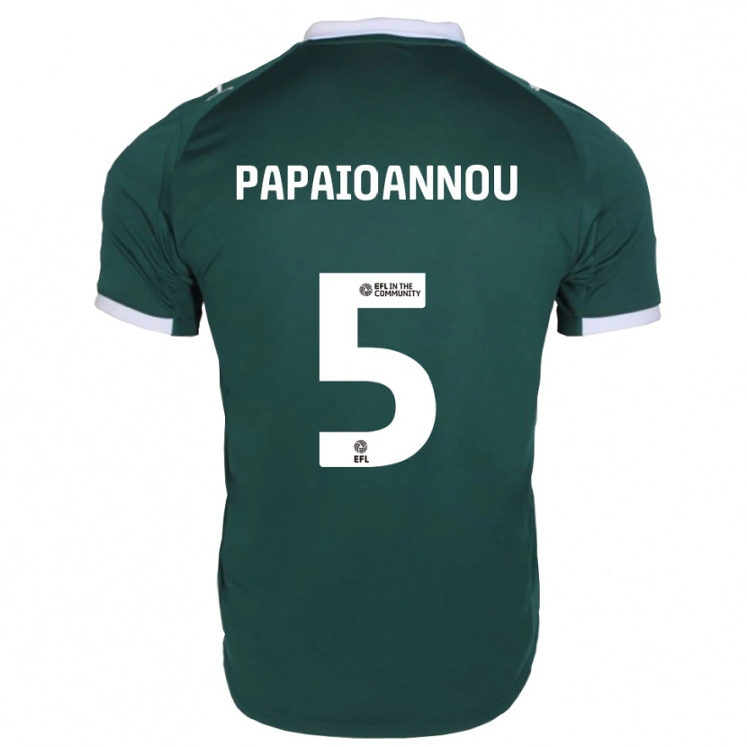 Danxen Bambino Maglia Panagiota Papaioannou #5 Verde Bianco Kit Gara Home 2025/26 Maglietta