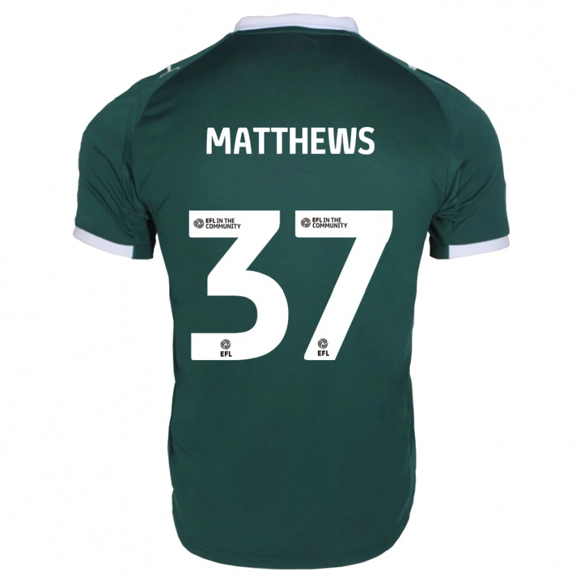 Danxen Bambino Maglia Jack Matthews #37 Verde Bianco Kit Gara Home 2025/26 Maglietta
