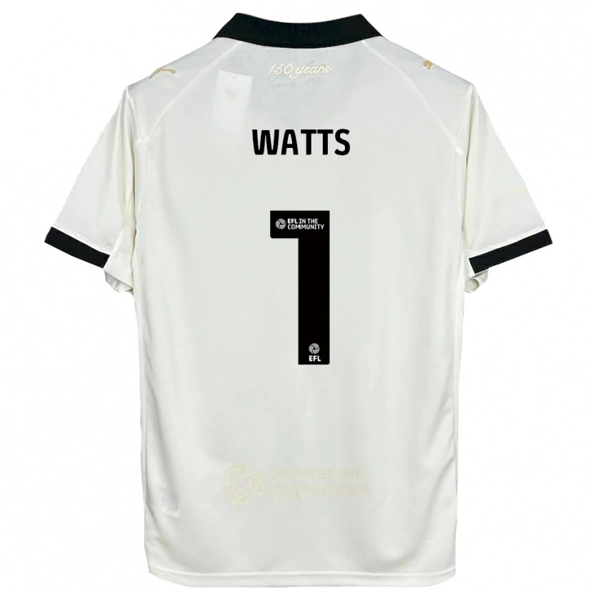 Danxen Bambino Maglia Connie Watts #1 Bianco Sporco Nero Kit Gara Home 2025/26 Maglietta