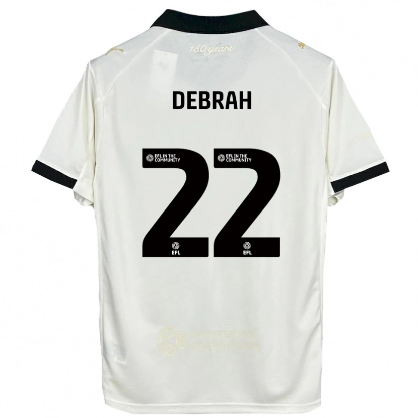 Danxen Bambino Maglia Jesse Debrah #22 Bianco Sporco Nero Kit Gara Home 2025/26 Maglietta