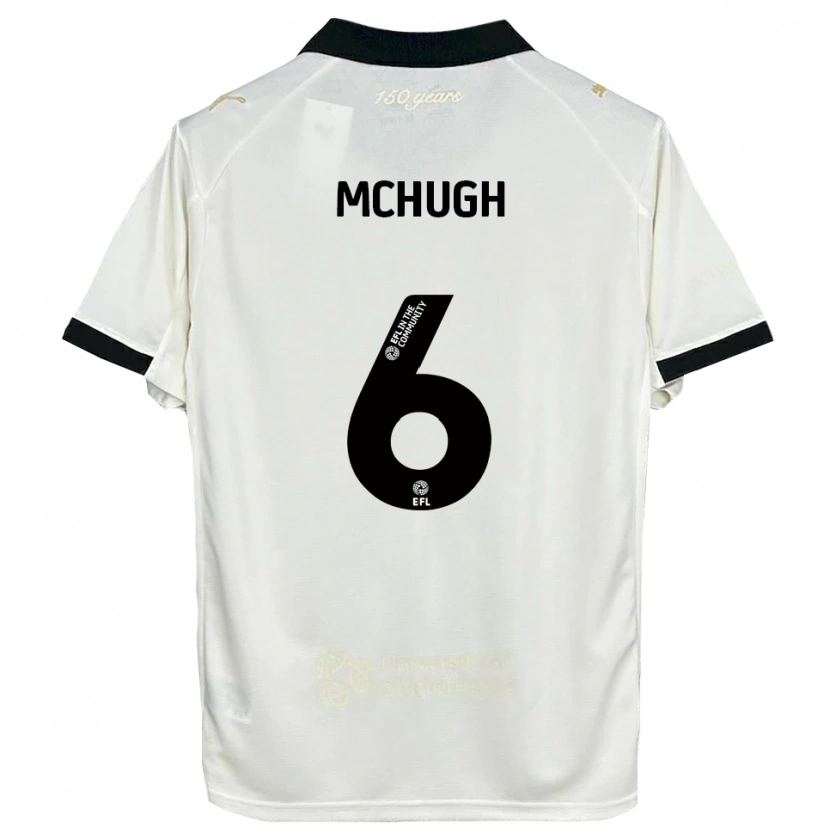 Danxen Bambino Maglia Sian Mchugh #6 Bianco Sporco Nero Kit Gara Home 2025/26 Maglietta