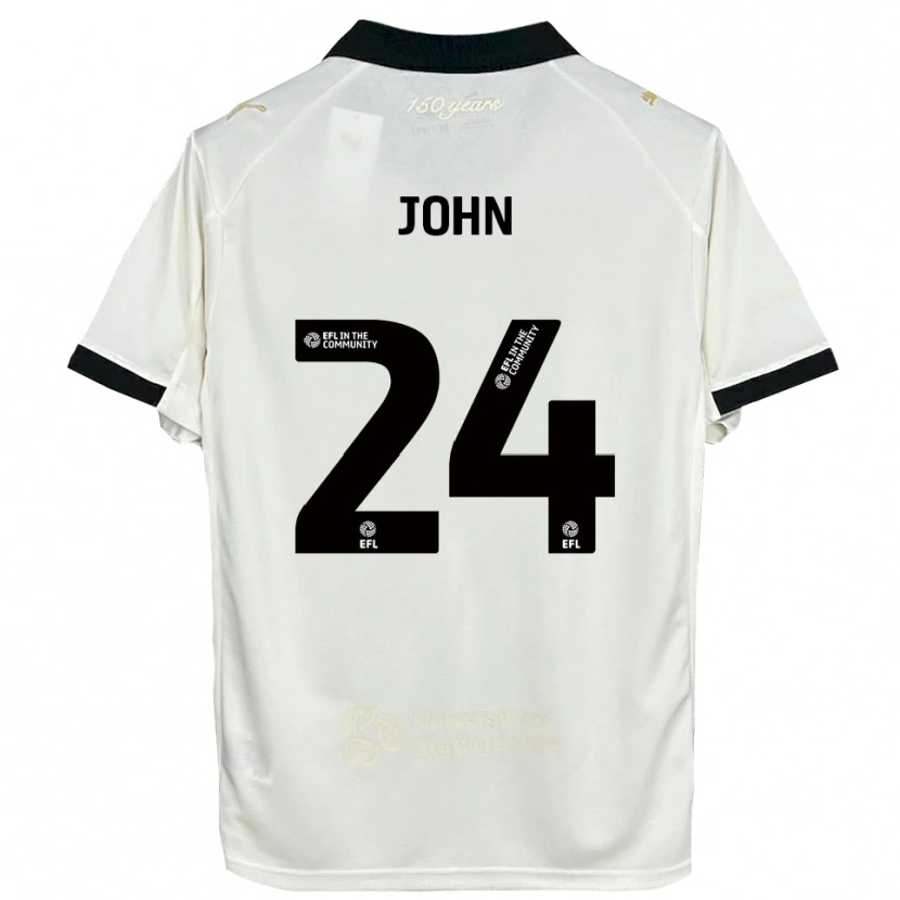 Danxen Bambino Maglia Kyle John #24 Bianco Sporco Nero Kit Gara Home 2025/26 Maglietta