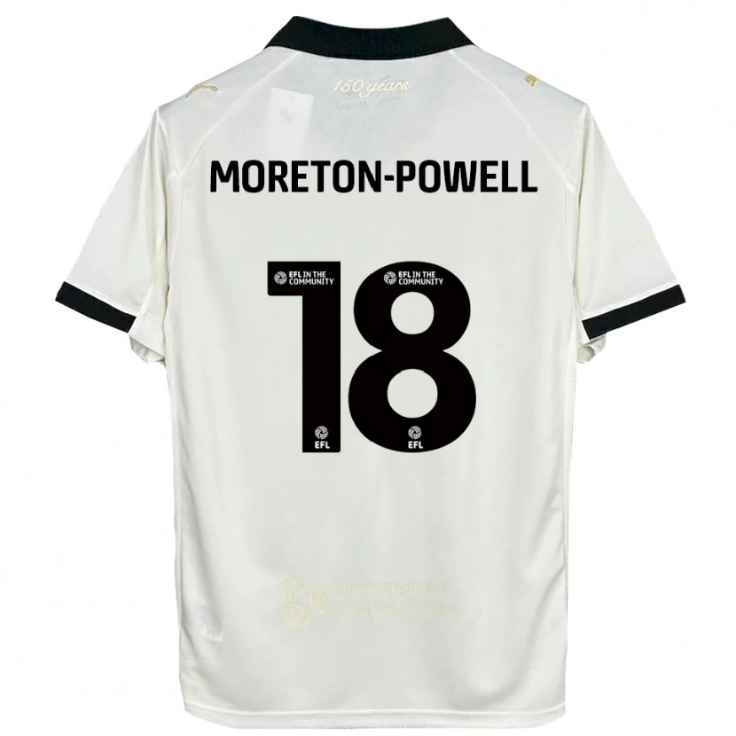 Danxen Bambino Maglia Erin Moreton-Powell #18 Bianco Sporco Nero Kit Gara Home 2025/26 Maglietta