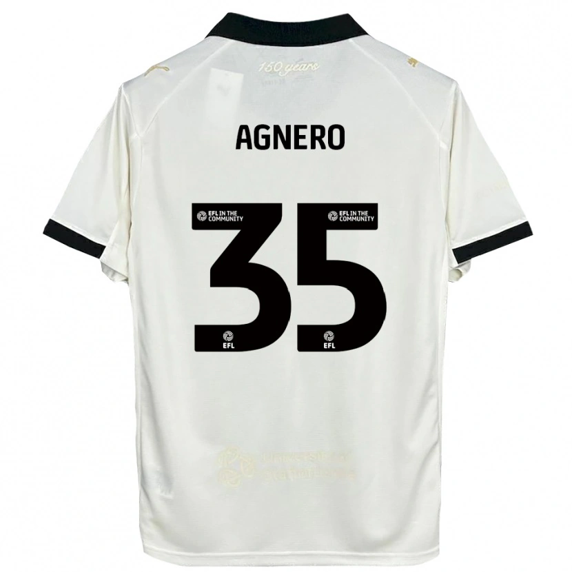 Danxen Bambino Maglia Karl Agnero #35 Bianco Sporco Nero Kit Gara Home 2025/26 Maglietta