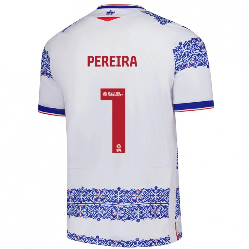 Danxen Bambino Maglia Joel Pereira #1 Bianco Blu Kit Gara Home 2025/26 Maglietta