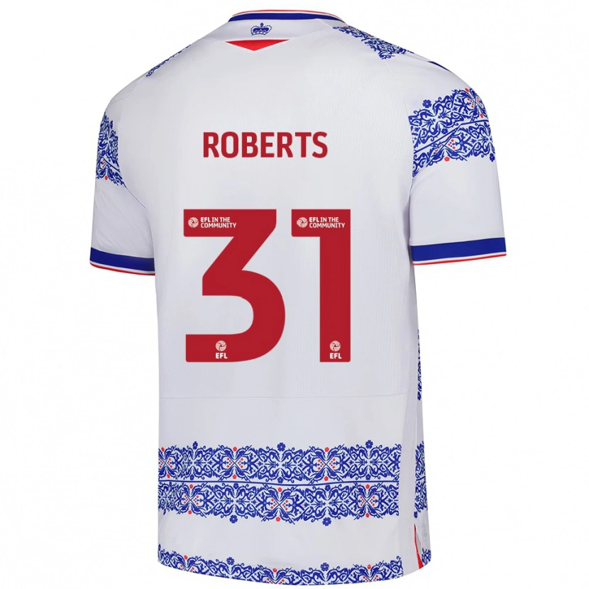 Danxen Bambino Maglia Bethan Roberts #31 Bianco Blu Kit Gara Home 2025/26 Maglietta
