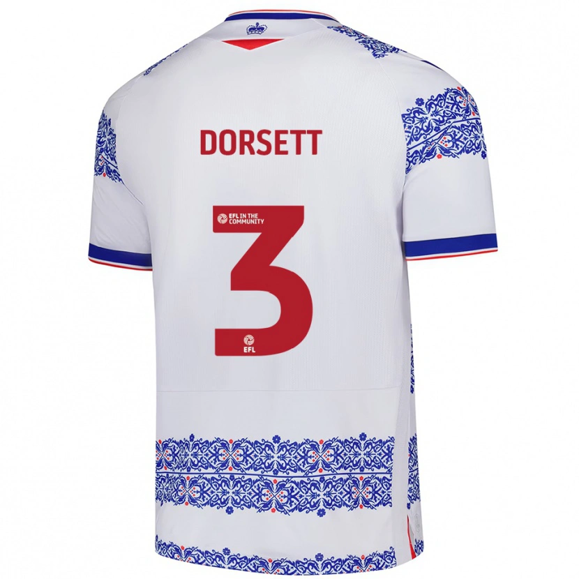 Danxen Bambino Maglia Jeriel Dorsett #3 Bianco Blu Kit Gara Home 2025/26 Maglietta