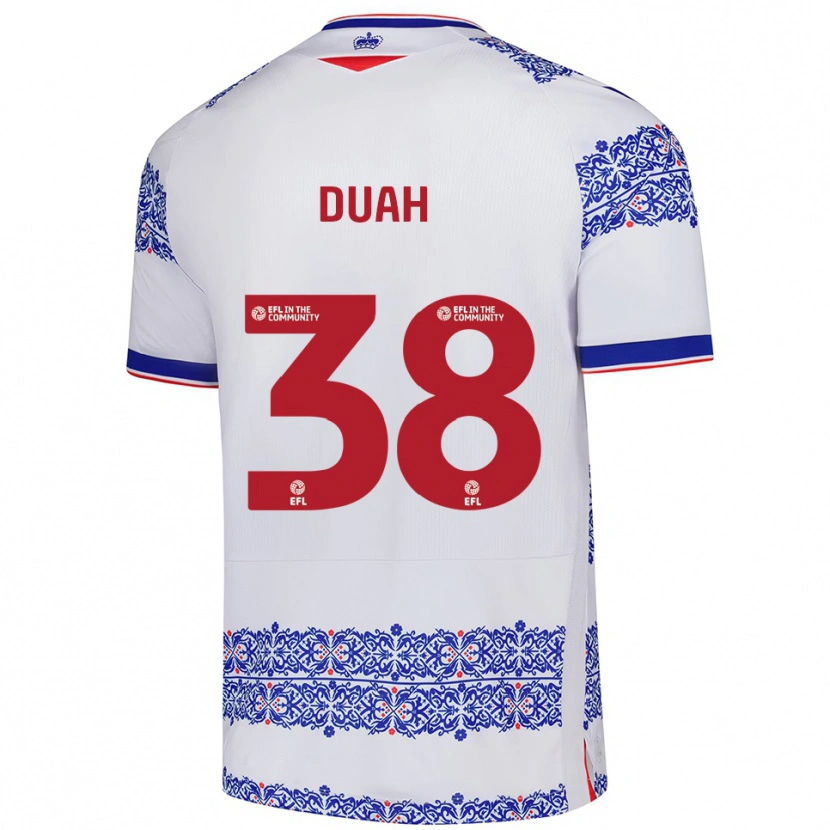 Danxen Bambino Maglia Philip Duah #38 Bianco Blu Kit Gara Home 2025/26 Maglietta