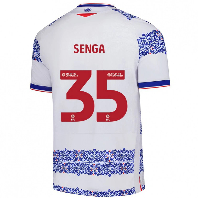 Danxen Bambino Maglia Jack Senga #35 Bianco Blu Kit Gara Home 2025/26 Maglietta