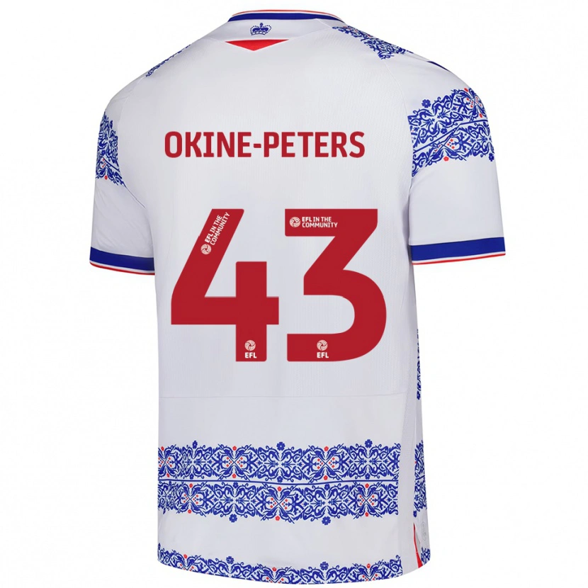 Danxen Bambino Maglia Jeremiah Okine-Peters #43 Bianco Blu Kit Gara Home 2025/26 Maglietta