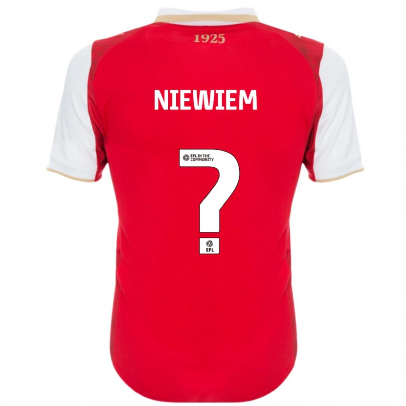 Danxen Bambino Maglia Oscar Niewiem #0 Rosso Bianco Kit Gara Home 2025/26 Maglietta