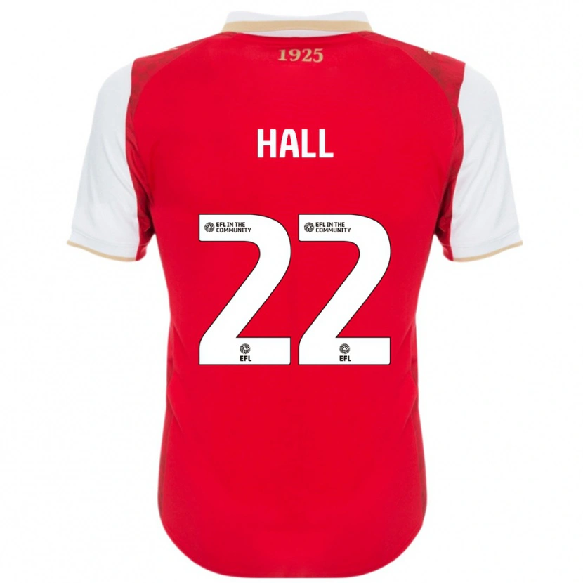 Danxen Bambino Maglia Denzel Hall #22 Rosso Bianco Kit Gara Home 2025/26 Maglietta