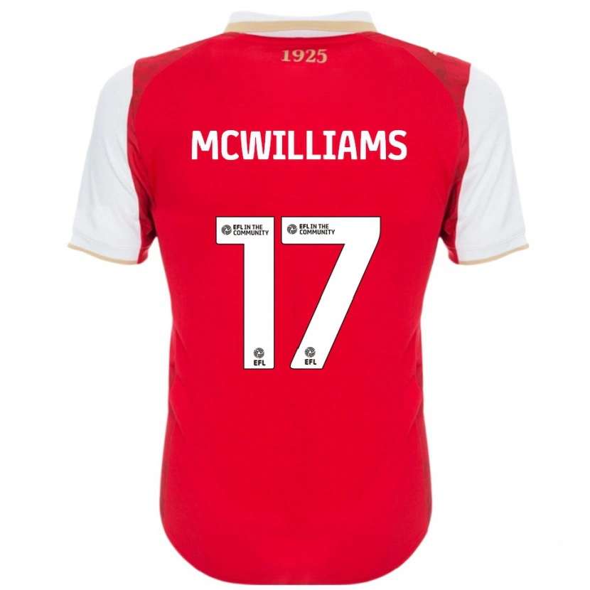 Danxen Bambino Maglia Shaun Mcwilliams #17 Rosso Bianco Kit Gara Home 2025/26 Maglietta