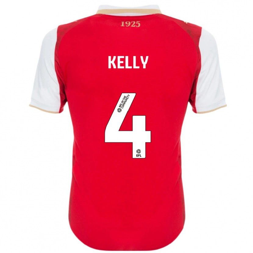 Danxen Bambino Maglia Liam Kelly #4 Rosso Bianco Kit Gara Home 2025/26 Maglietta