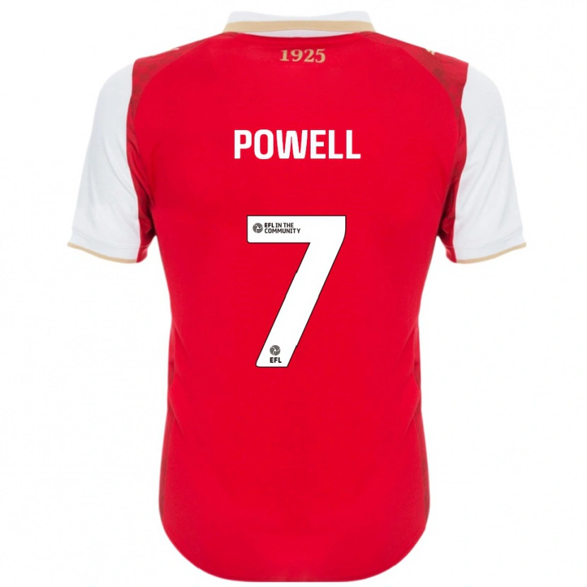 Danxen Bambino Maglia Joe Powell #7 Rosso Bianco Kit Gara Home 2025/26 Maglietta