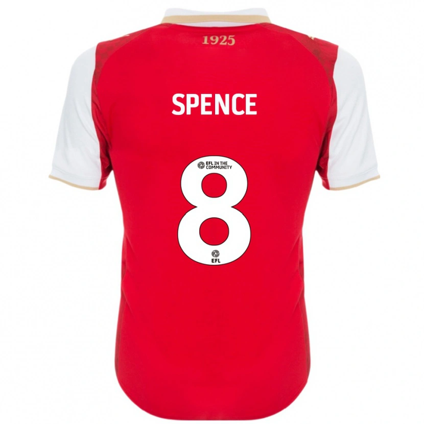 Danxen Bambino Maglia Kian Spence #8 Rosso Bianco Kit Gara Home 2025/26 Maglietta