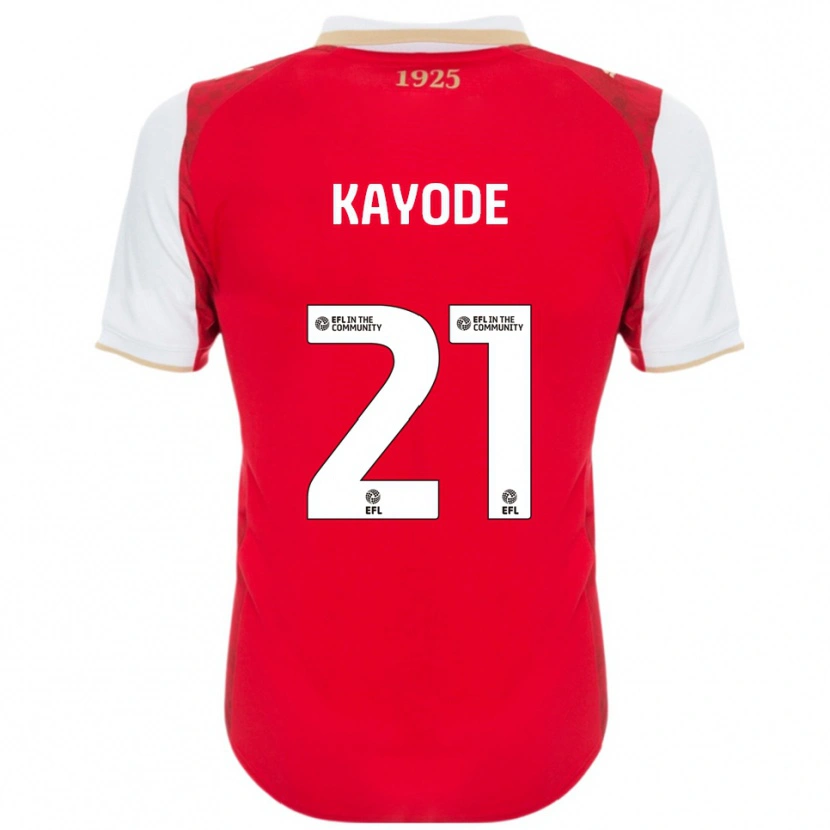 Danxen Bambino Maglia Joshua Kayode #21 Rosso Bianco Kit Gara Home 2025/26 Maglietta