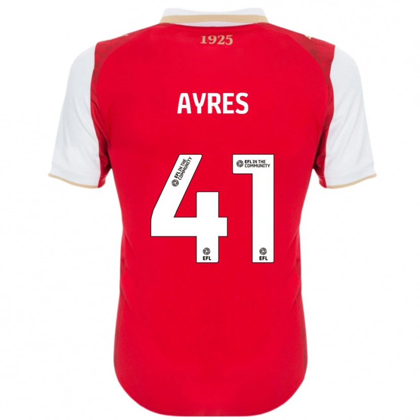 Danxen Bambino Maglia Josh Ayres #41 Rosso Bianco Kit Gara Home 2025/26 Maglietta