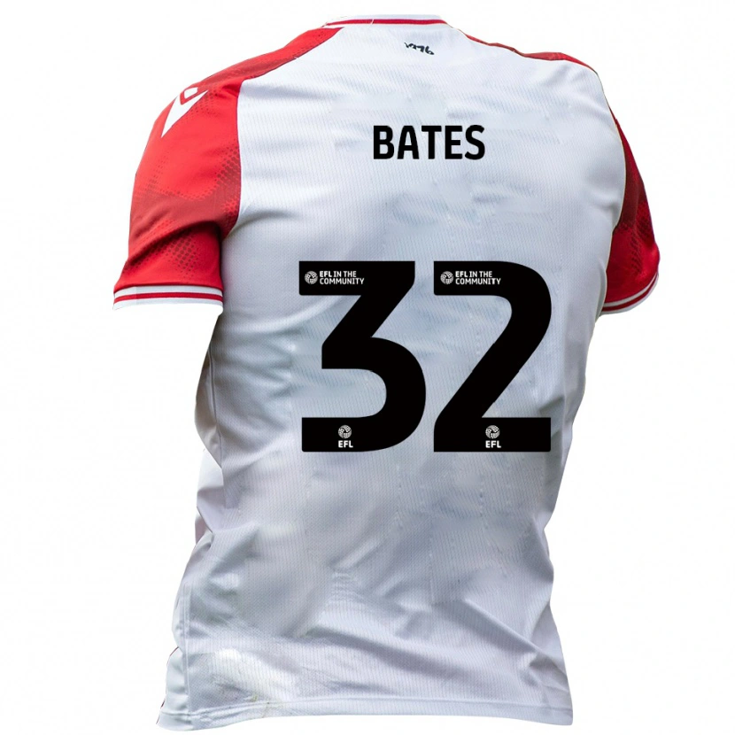 Danxen Bambino Maglia Ellis Bates #32 Bianco Rosso Kit Gara Home 2025/26 Maglietta