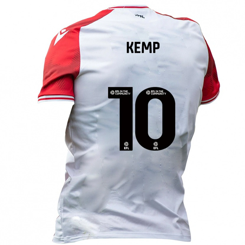 Danxen Bambino Maglia Dan Kemp #10 Bianco Rosso Kit Gara Home 2025/26 Maglietta