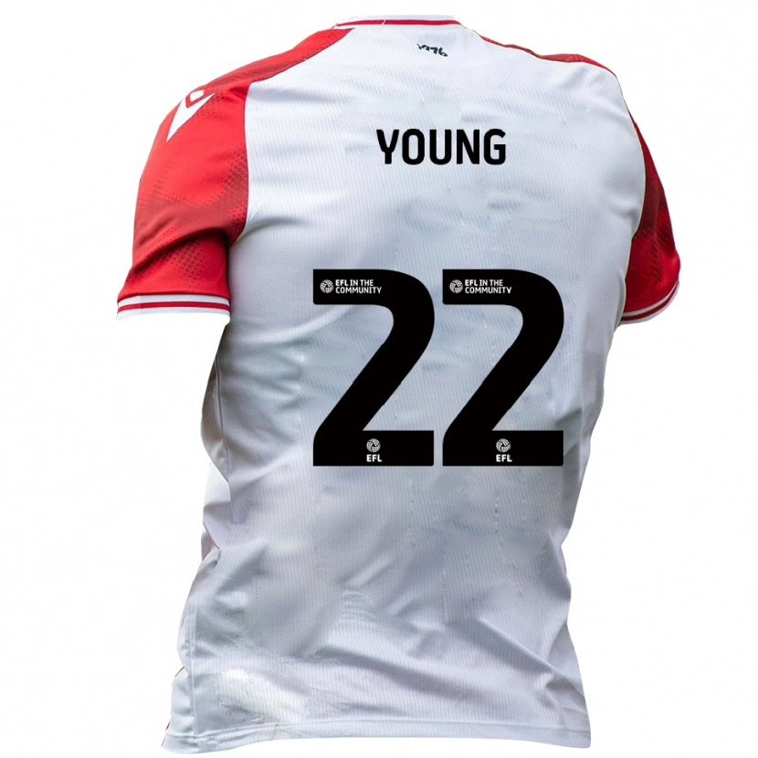 Danxen Bambino Maglia Jake Young #22 Bianco Rosso Kit Gara Home 2025/26 Maglietta
