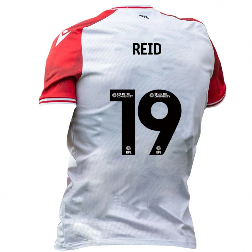 Danxen Bambino Maglia Jamie Reid #19 Bianco Rosso Kit Gara Home 2025/26 Maglietta
