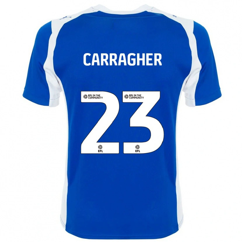 Danxen Bambino Maglia James Carragher #23 Blu Bianco Kit Gara Home 2025/26 Maglietta