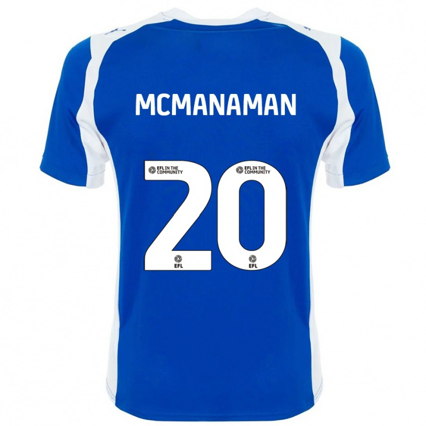 Danxen Bambino Maglia Callum Mcmanaman #20 Blu Bianco Kit Gara Home 2025/26 Maglietta
