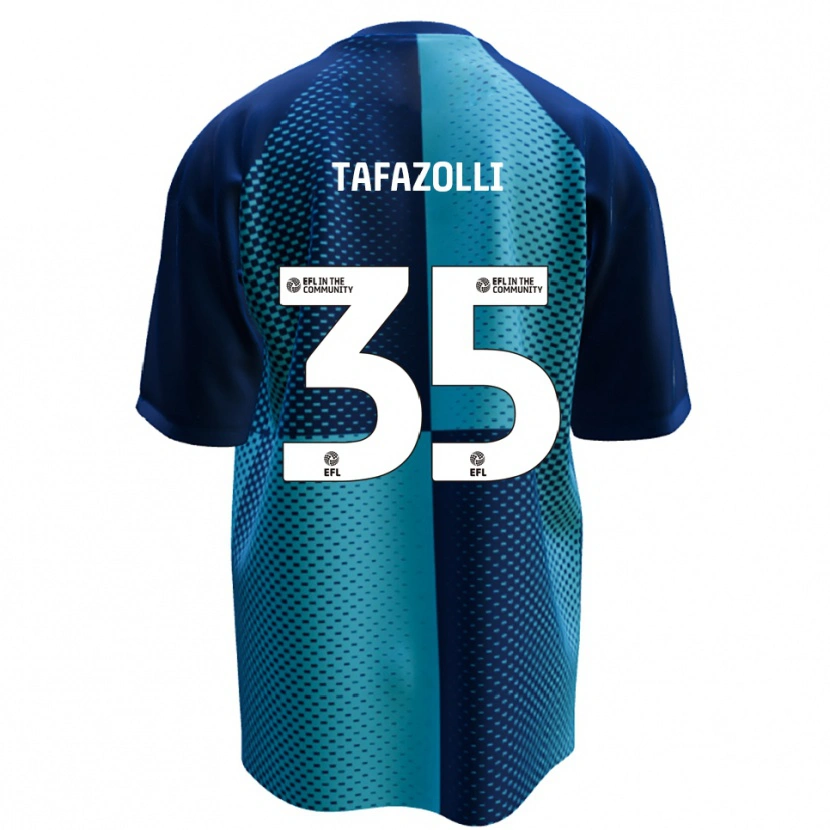 Danxen Bambino Maglia Ryan Tafazolli #35 Blu Azzurro Kit Gara Home 2025/26 Maglietta