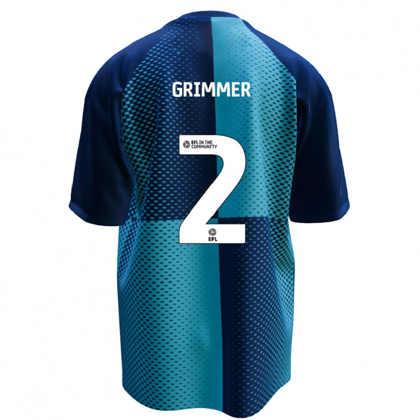 Danxen Bambino Maglia Jack Grimmer #2 Blu Azzurro Kit Gara Home 2025/26 Maglietta