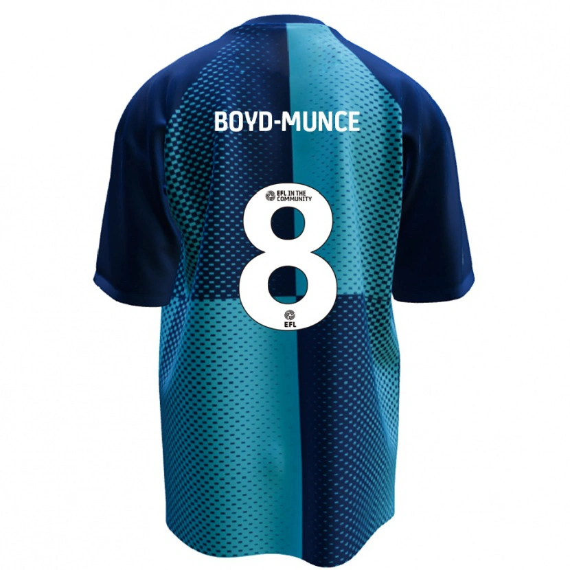 Danxen Bambino Maglia Caolan Boyd-Munce #8 Blu Azzurro Kit Gara Home 2025/26 Maglietta