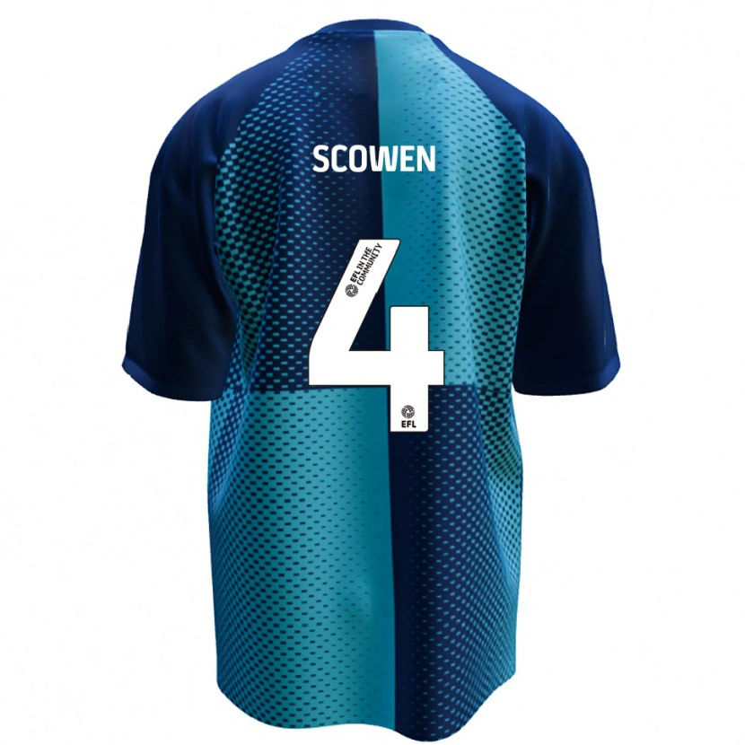 Danxen Bambino Maglia Josh Scowen #4 Blu Azzurro Kit Gara Home 2025/26 Maglietta