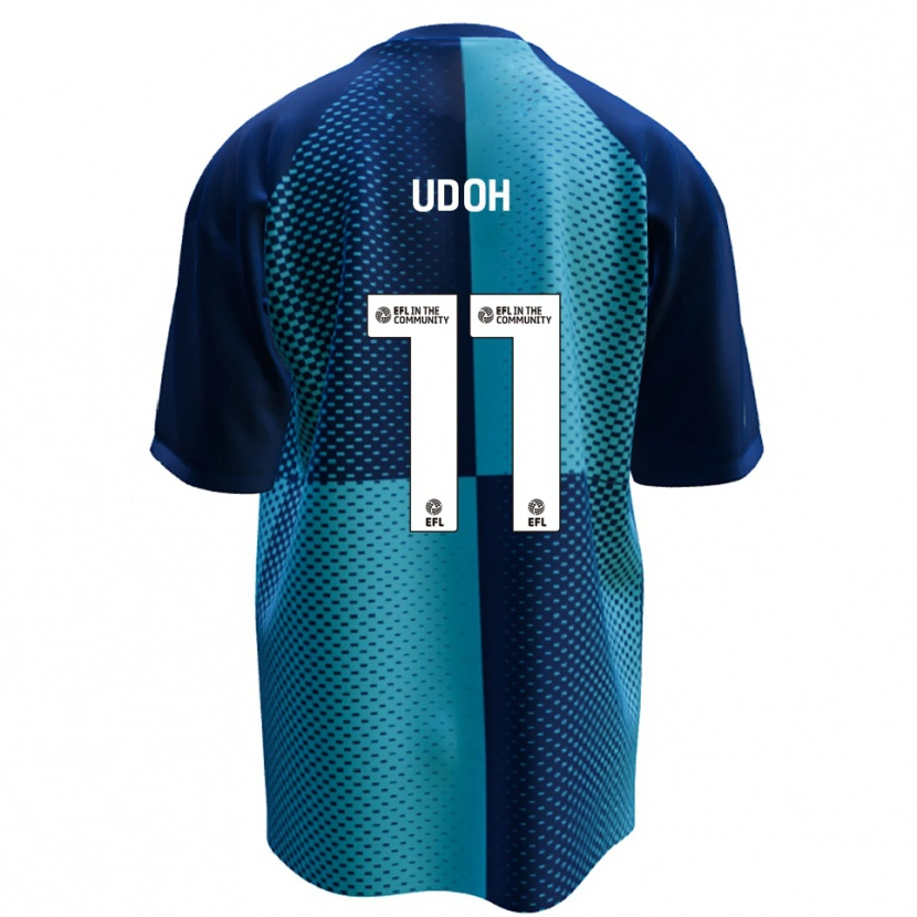 Danxen Bambino Maglia Daniel Udoh #11 Blu Azzurro Kit Gara Home 2025/26 Maglietta