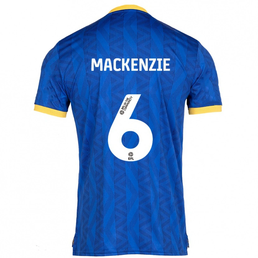 Danxen Bambino Maglia Hannah Mackenzie #6 Blu Navy Giallo Kit Gara Home 2025/26 Maglietta