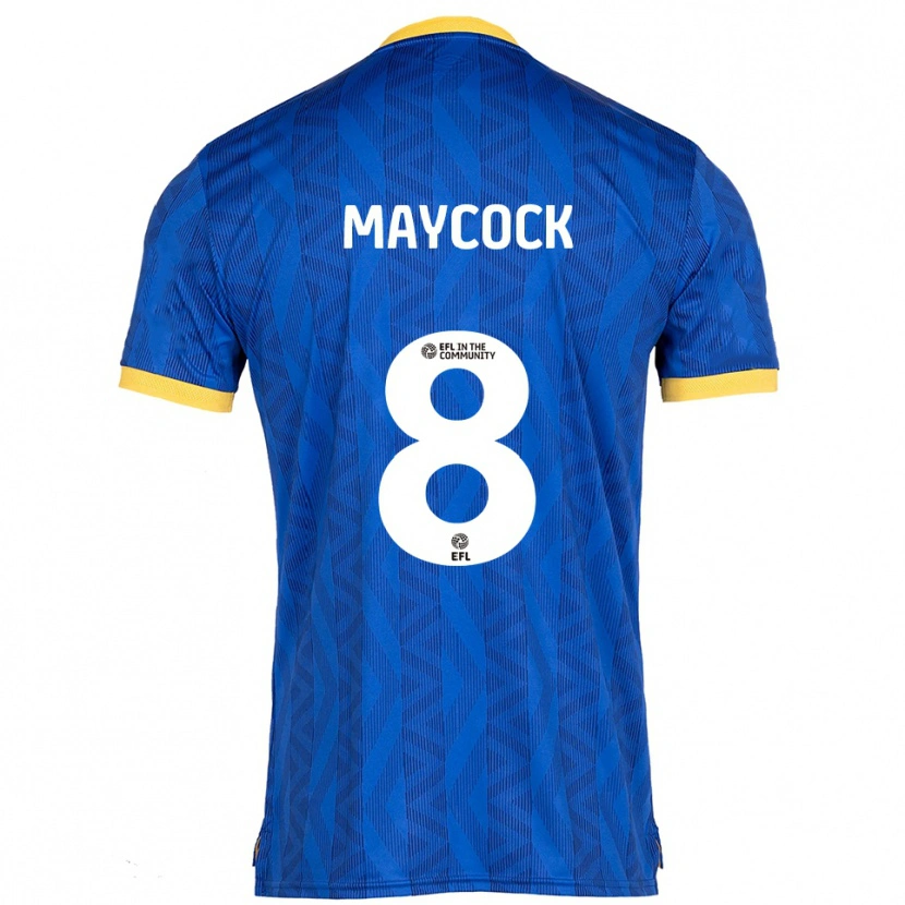 Danxen Bambino Maglia Callum Maycock #8 Blu Navy Giallo Kit Gara Home 2025/26 Maglietta